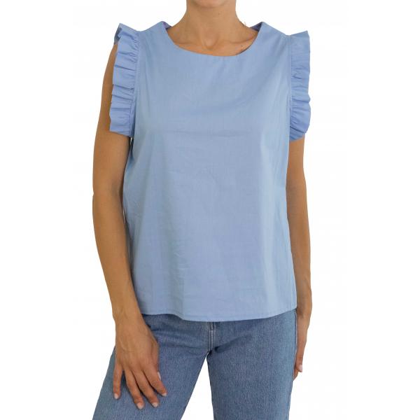 T shirt con rouge tinta unita 